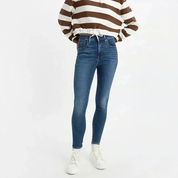 Levi’s 721 Skinny Jeans Medium Wash Blue Denim Size 26 - Picture 1 of 16